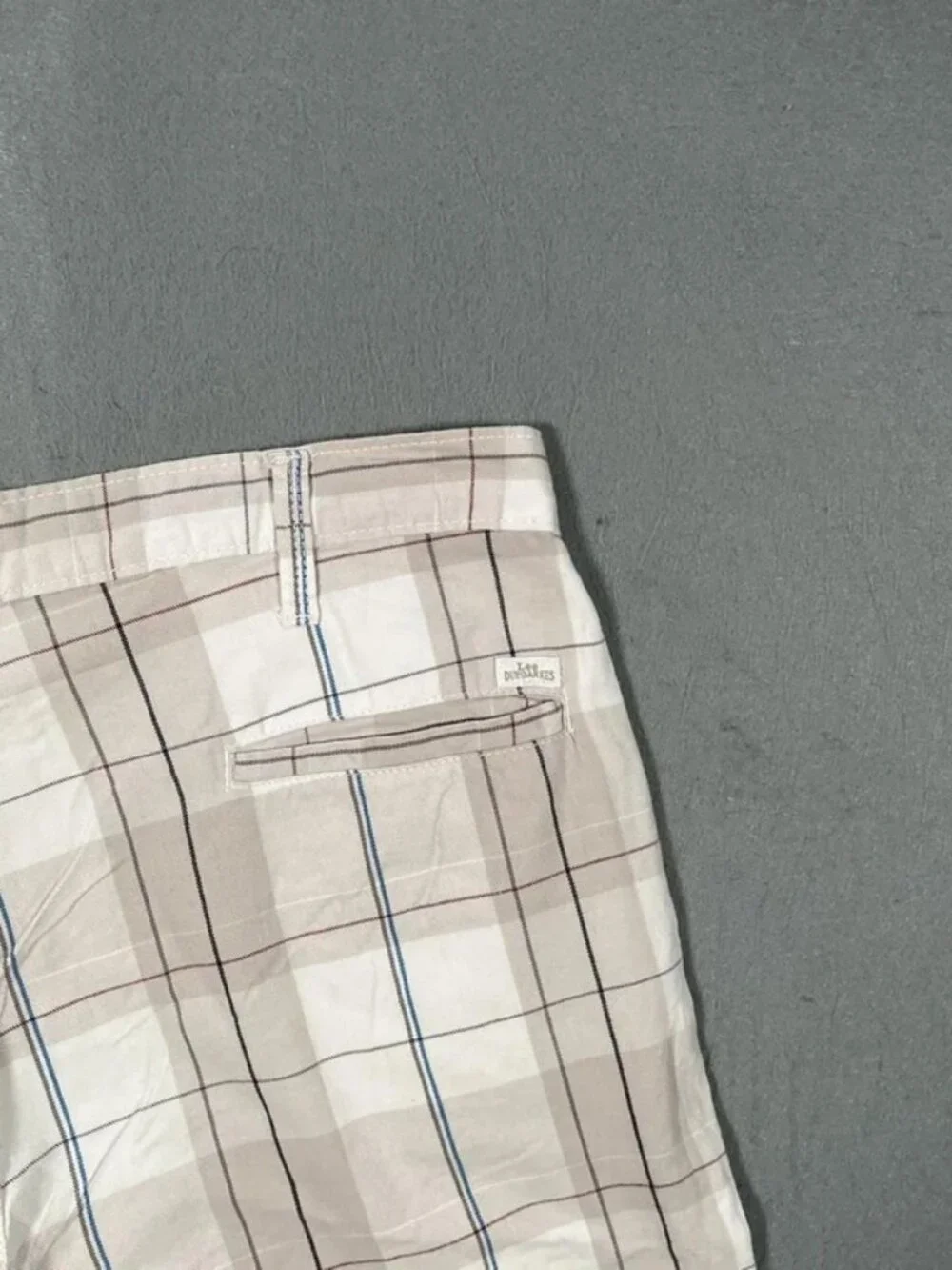 Lee Cream Chequered Chino Shorts Smart Casual Summer W36